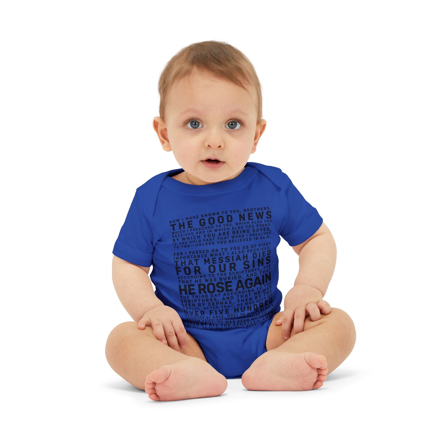 The Gospel - Infant (3M-24M) One Piece - Front Text, Dark Lettered Edition - (8 Colors)