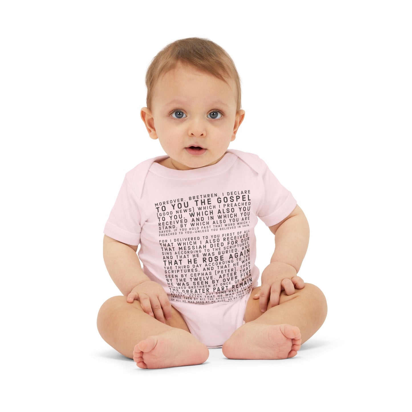 'I declare to you the gospel' - Front Text, Dark Lettered Edition - (7 Color Options) - Infant Jersey One Piece