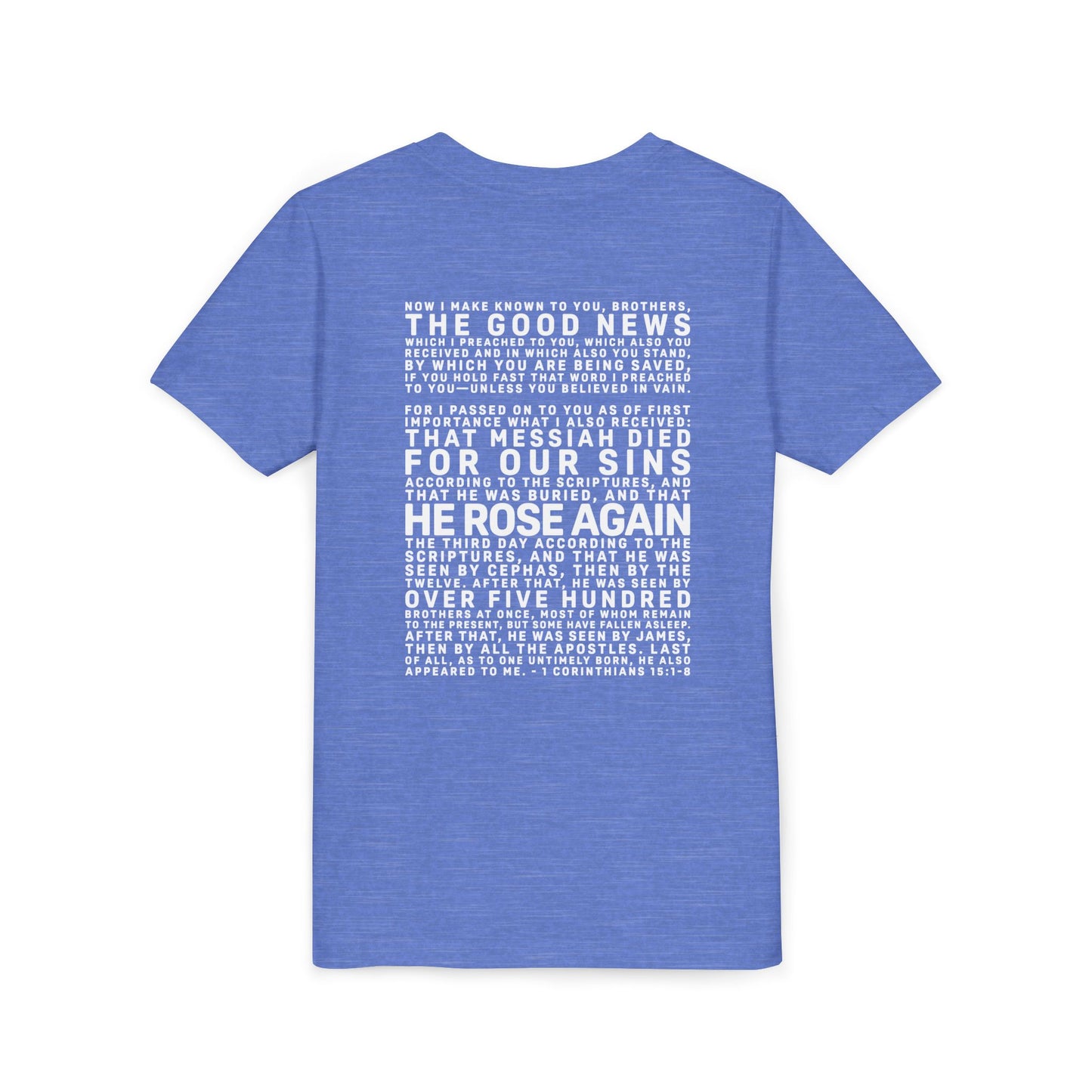 The Gospel - Youth Short Sleeve Tee - Back Text, Light-Lettered Edition - (22 Colors)