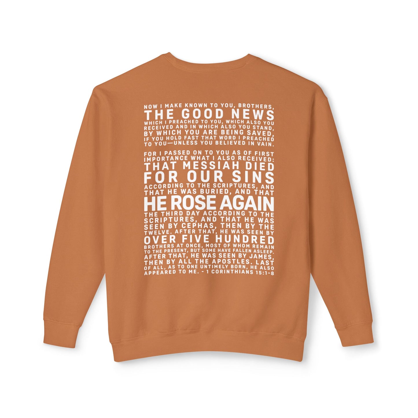 The Gospel - Adult Unisex Crewneck Sweatshirt - Back Text, Light Lettered Edition - (11 Colors)