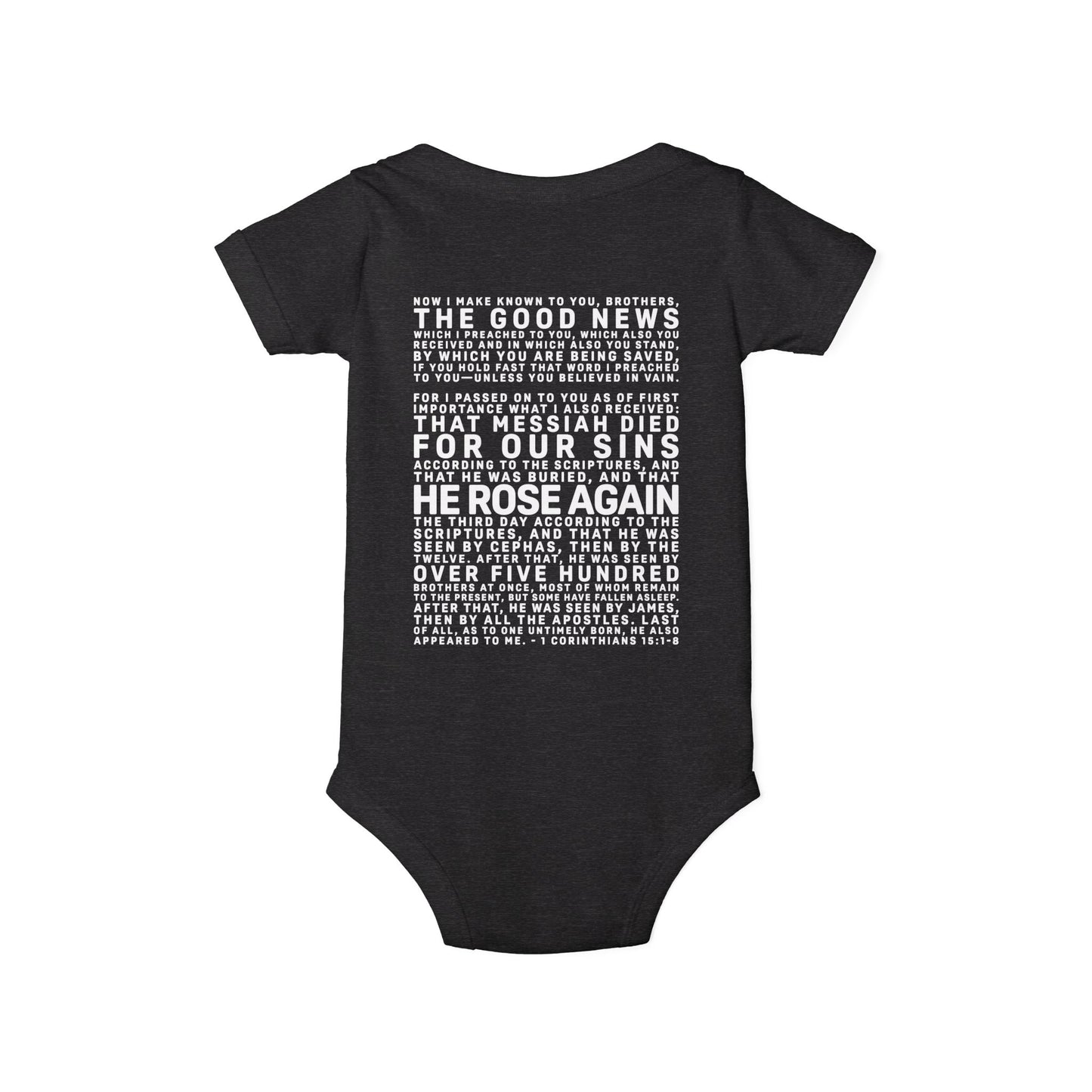 The Gospel - Infant (3M-24M) One Piece - Back Text, Light Lettered Edition - (10 Colors)