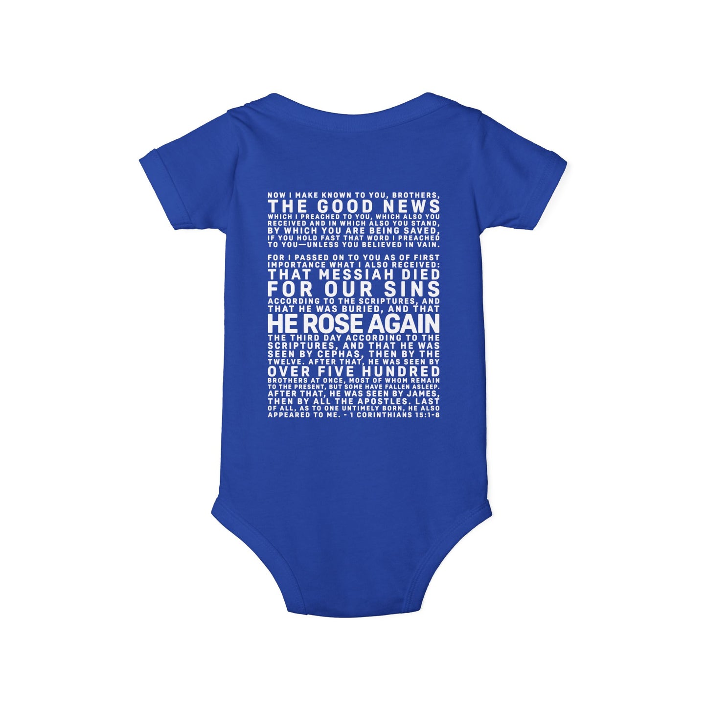 The Gospel - Infant (3M-24M) One Piece - Back Text, Light Lettered Edition - (10 Colors)