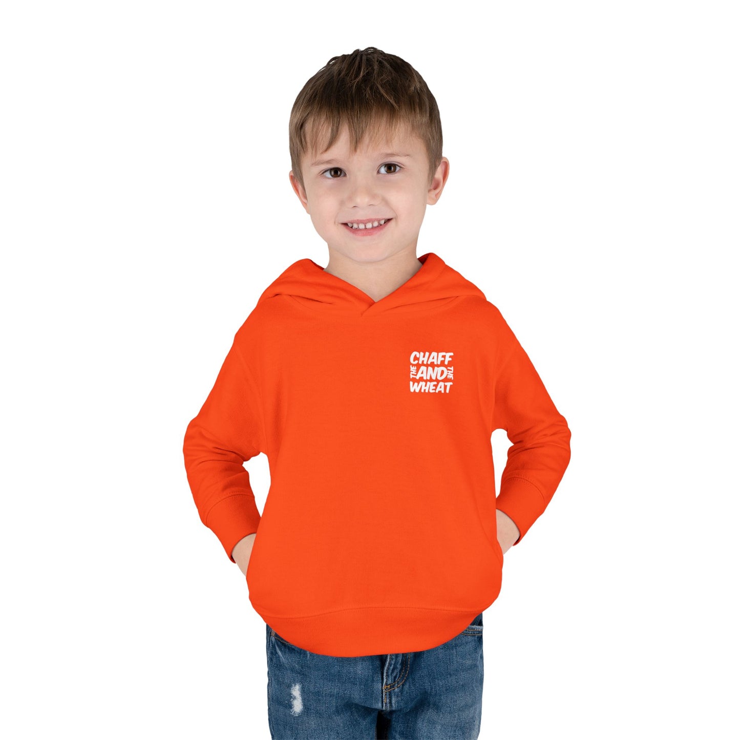 'I declare to you the gospel' - Back Text, Light Lettered Edition - (15 Color Options) - Toddler Pullover Fleece Hoodie