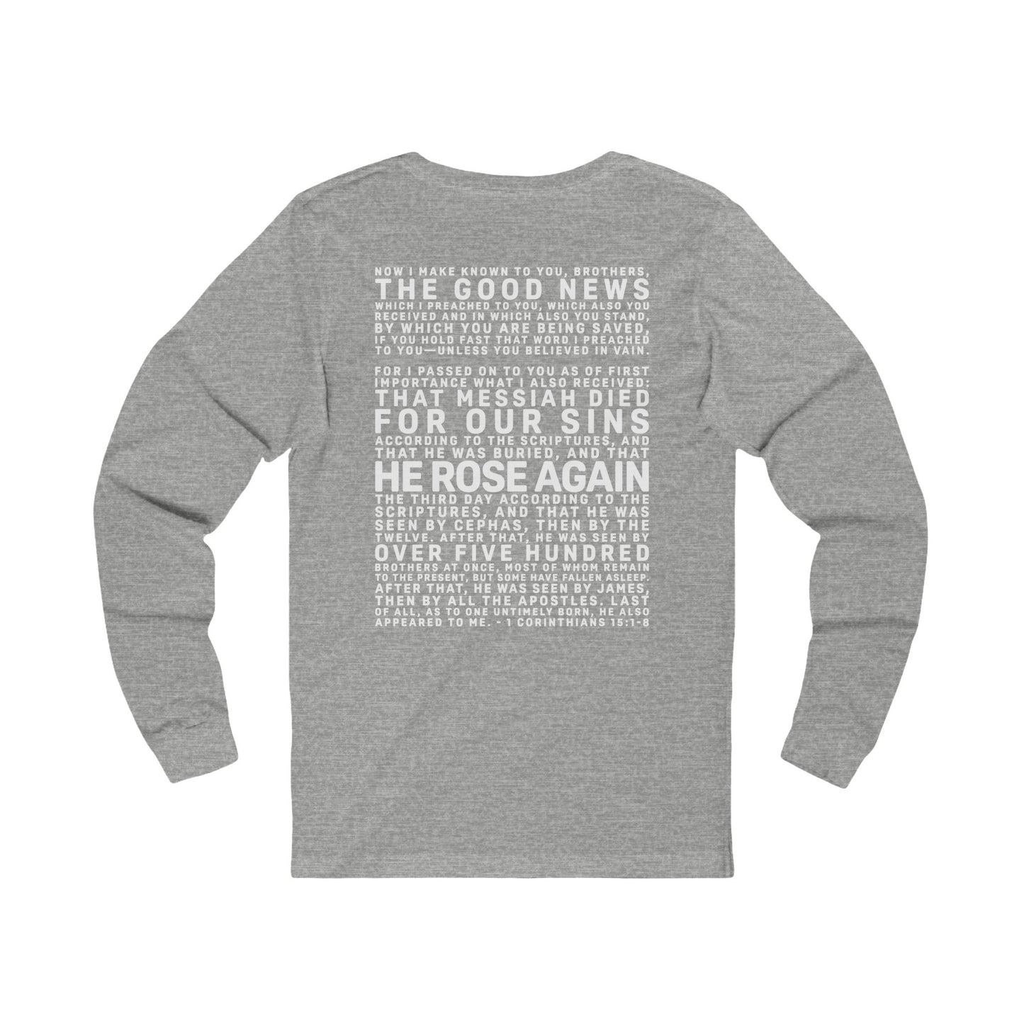 The Gospel - Adult Unisex Long Sleeve Tee - Back Text, Light Lettered Edition - (12 Colors)