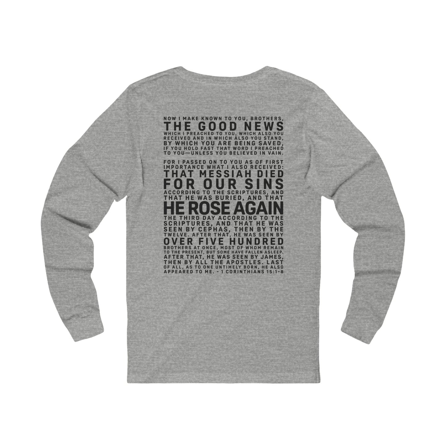 The Gospel - Adult Unisex Long Sleeve Tee - Back Text, Dark Lettered Edition - (8 Colors)