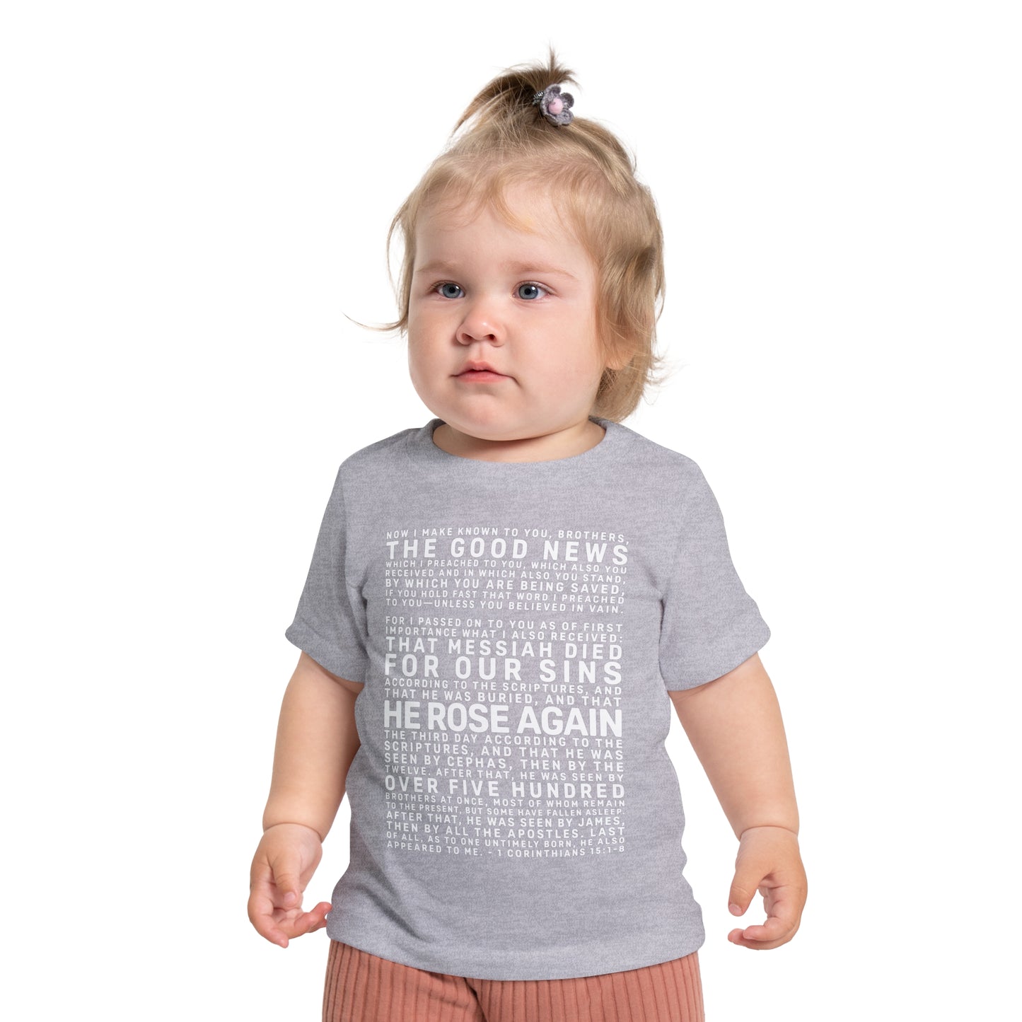 The Gospel - Infant (3M-24M) Short Sleeve Tee - Front Text, Light-Lettered Edition - (6 Colors)