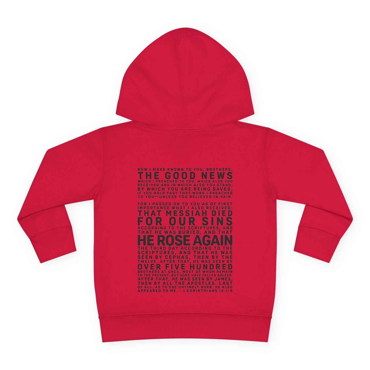 The Gospel - Toddler Pullover Hoodie - Back Text, Dark Lettered Edition - (13 Colors)