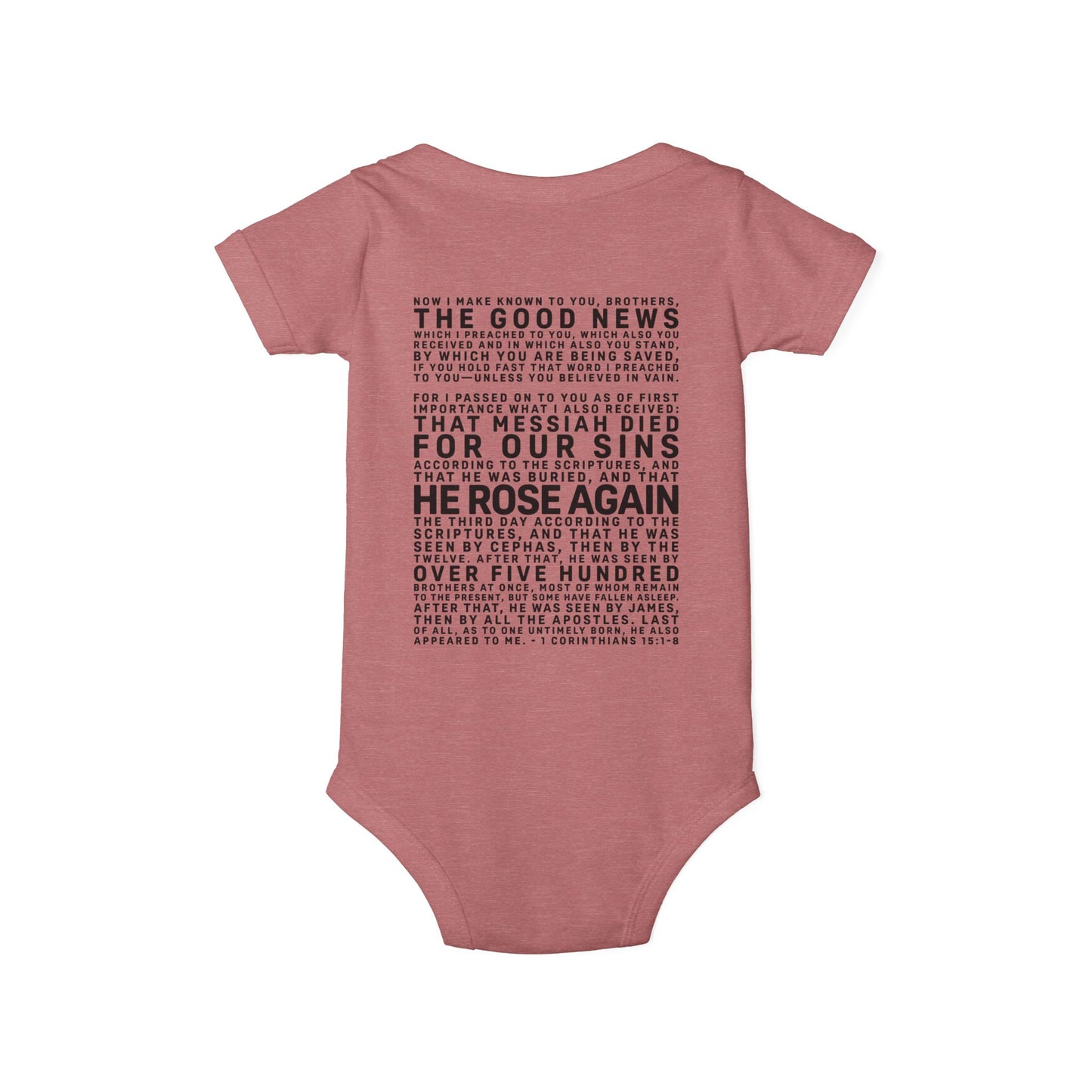 The Gospel - Infant (3M-24M) One Piece - Back Text, Dark Lettered Edition - (9 Colors)