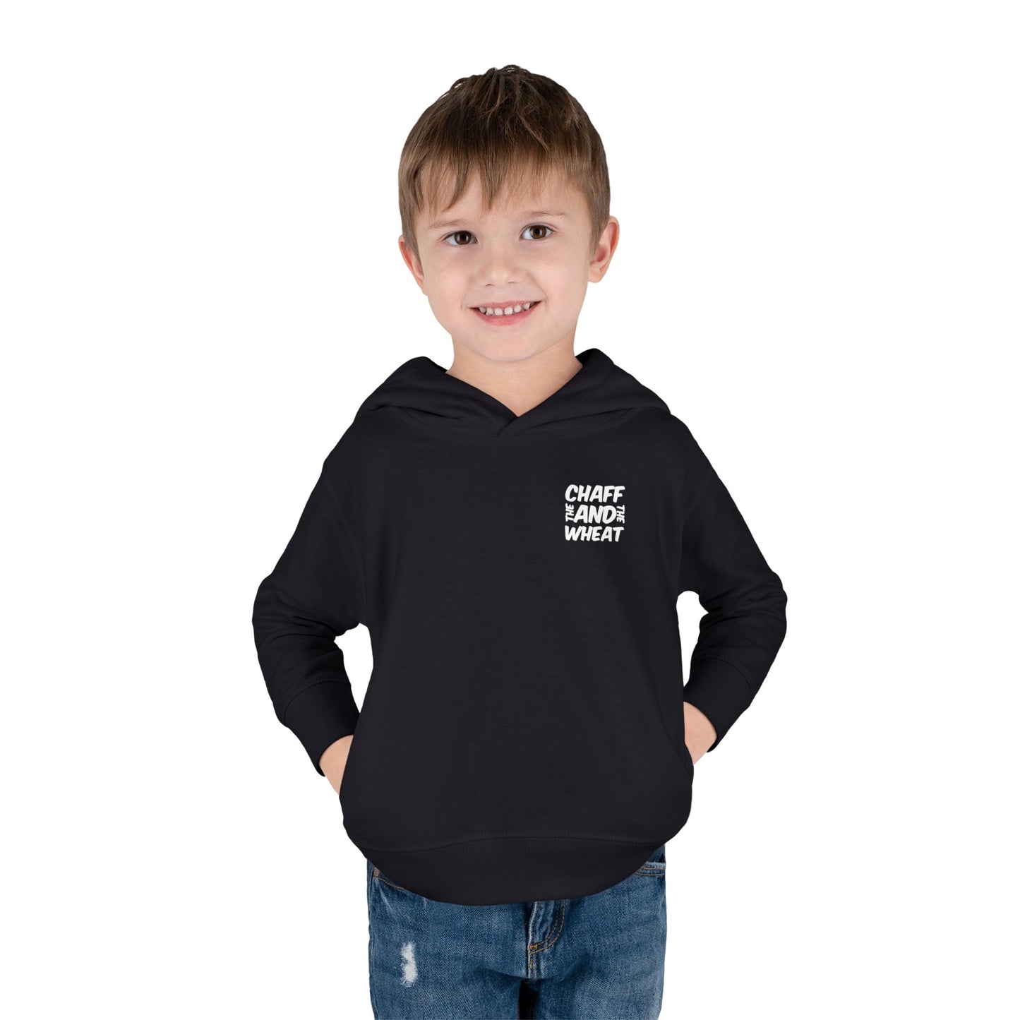'I declare to you the gospel' - Back Text, Light Lettered Edition - (15 Color Options) - Toddler Pullover Fleece Hoodie