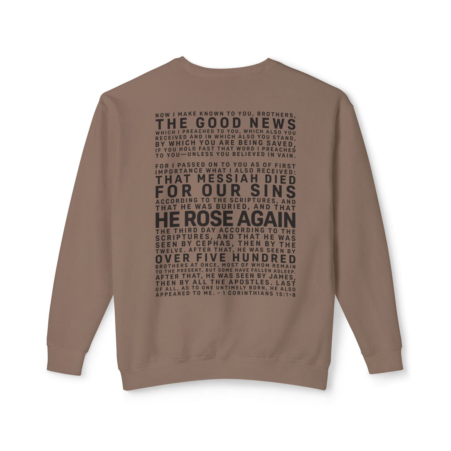The Gospel - Adult Unisex Crewneck Sweatshirt - Back Text, Dark Lettered Edition - (12 Colors)
