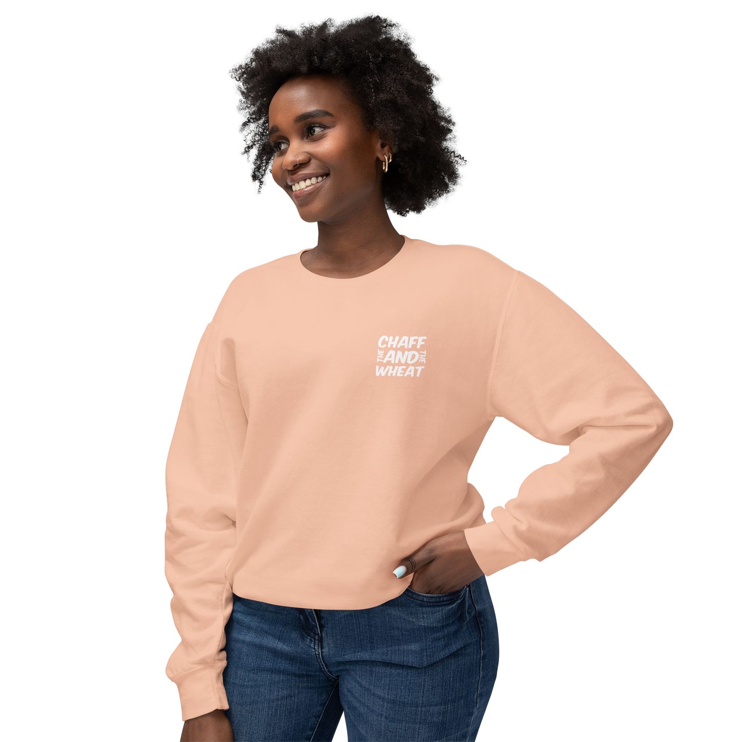 'I declare to you the gospel' - Back Text, Light Lettered Edition - (10 Color Options) - Adult Unisex Lightweight Crewneck Sweatshirt