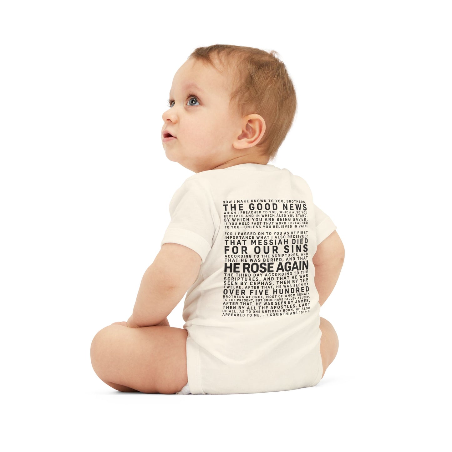 The Gospel - Infant (3M-24M) One Piece - Back Text, Dark Lettered Edition - (9 Colors)