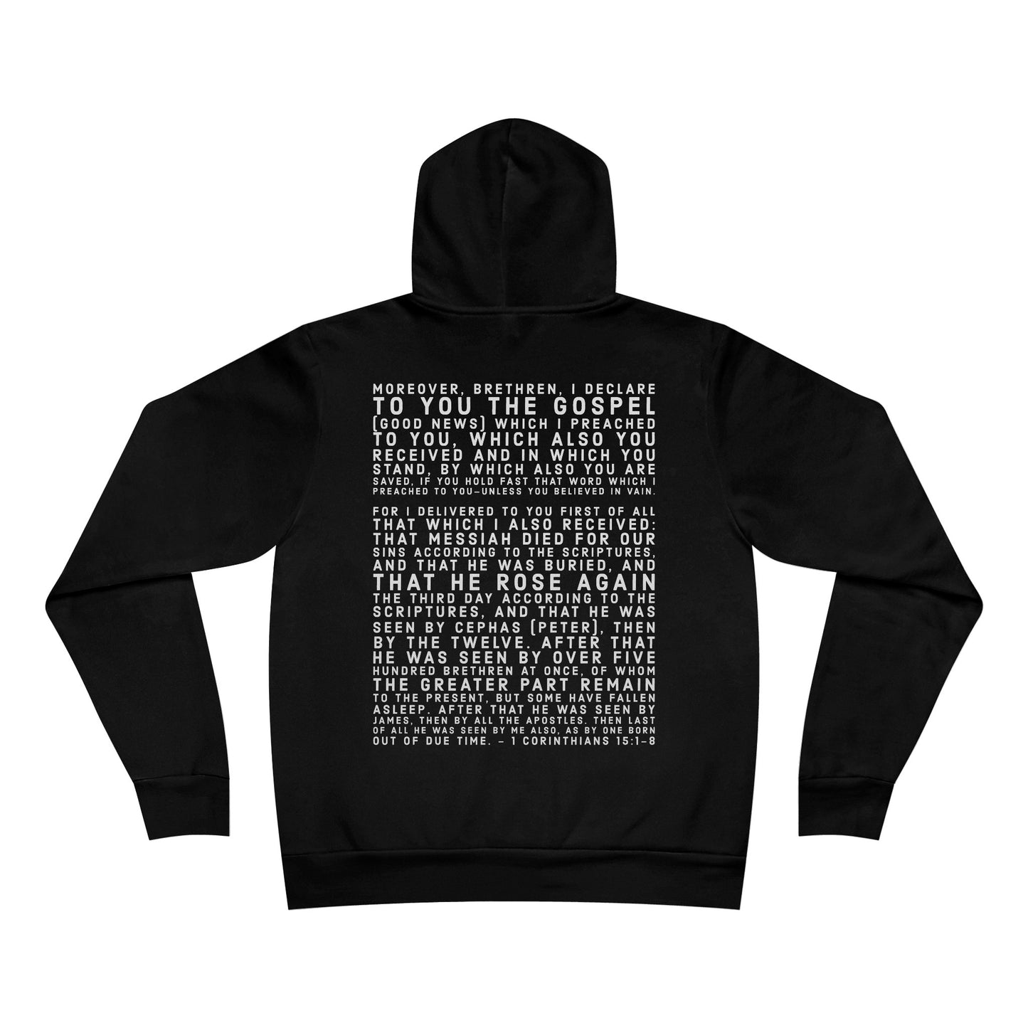 'I declare to you the gospel' - Light-Lettered Edition - (4 Color Options) - Adult Unisex Sponge Fleece Pullover Hoodie