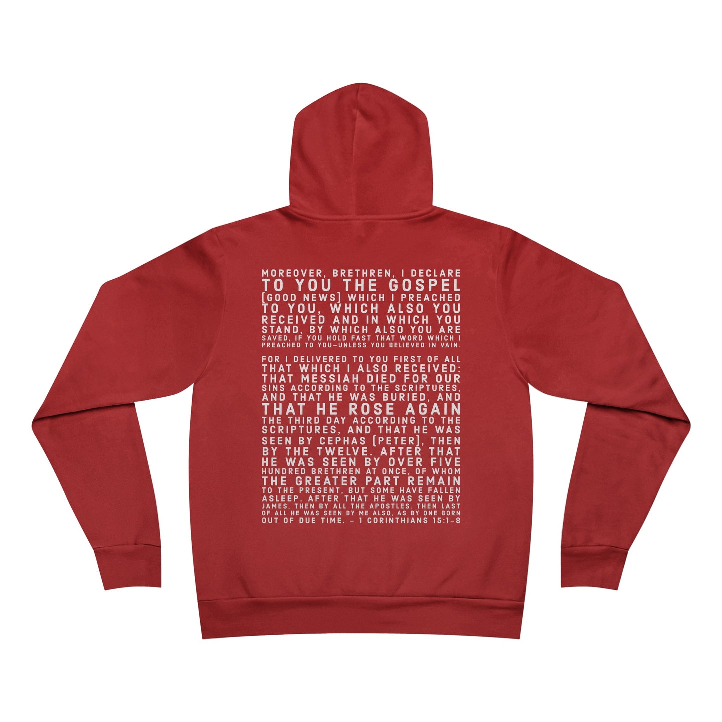 'I declare to you the gospel' - Light-Lettered Edition - (4 Color Options) - Adult Unisex Sponge Fleece Pullover Hoodie