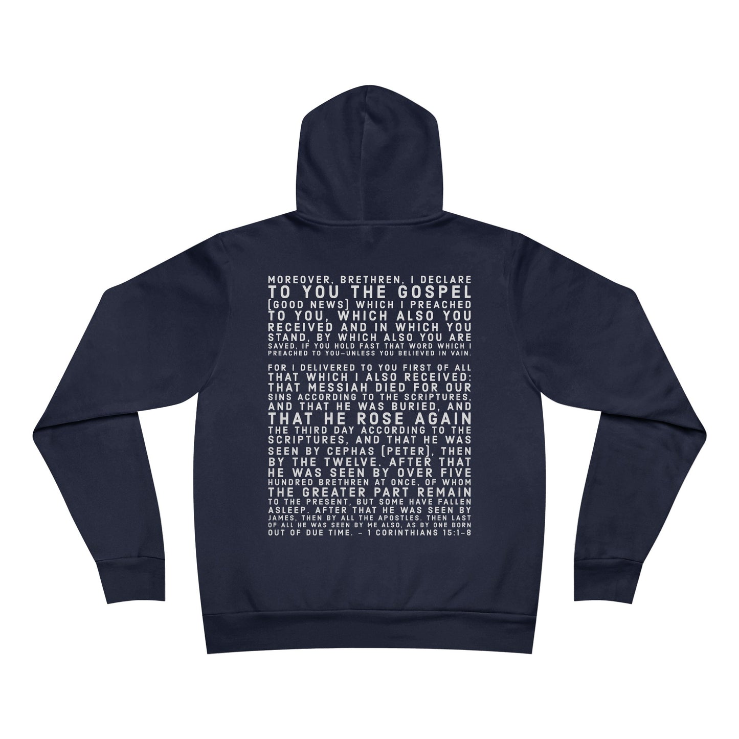 'I declare to you the gospel' - Light-Lettered Edition - (4 Color Options) - Adult Unisex Sponge Fleece Pullover Hoodie