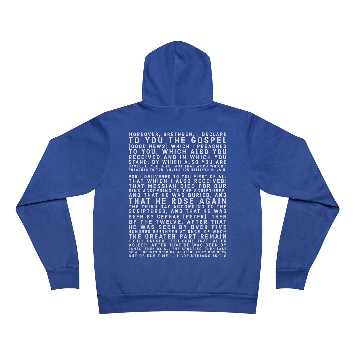 'I declare to you the gospel' - Light-Lettered Edition - (4 Color Options) - Adult Unisex Sponge Fleece Pullover Hoodie