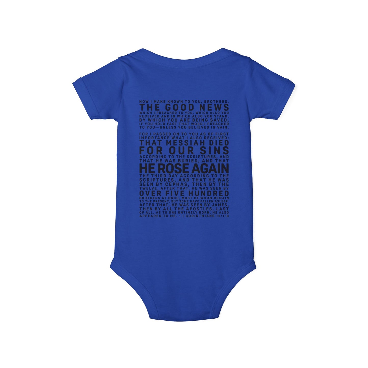 The Gospel - Infant (3M-24M) One Piece - Back Text, Dark Lettered Edition - (9 Colors)