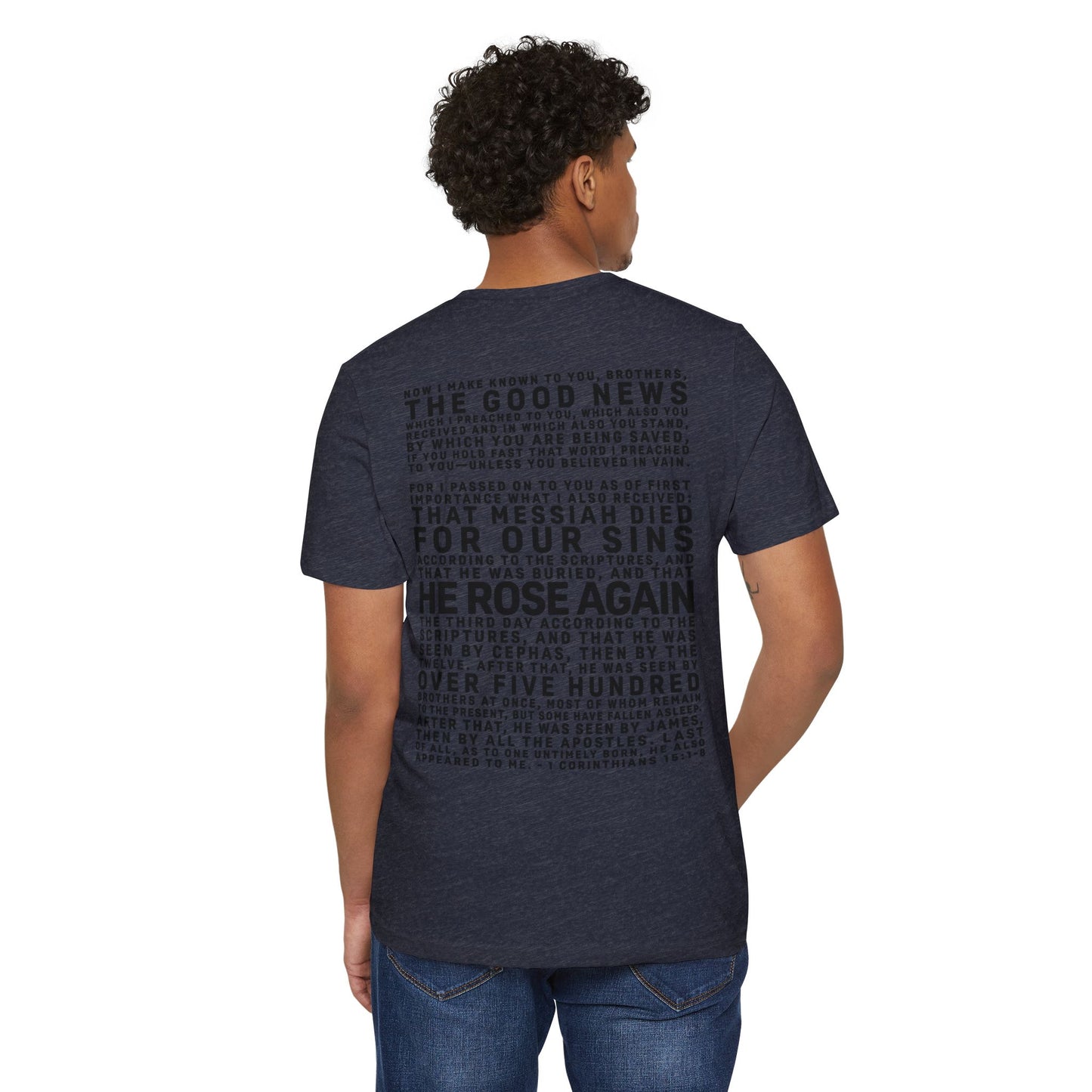 The Gospel - Adult Unisex Premium Organic Tee - Back Text, Dark-Lettered Edition - (7 Colors)