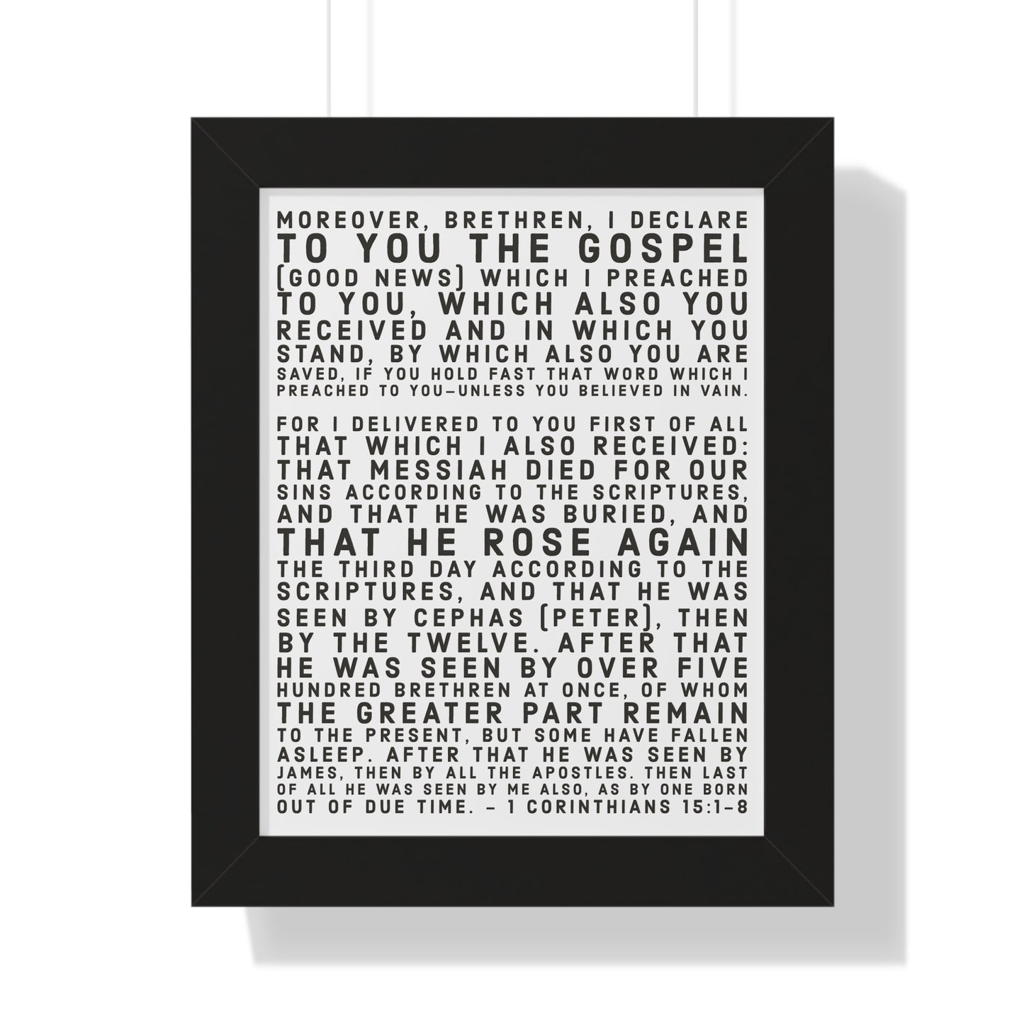 'I declare to you the gospel' - (4 Size and 3 Frame Color Options) - Framed Vertical Poster