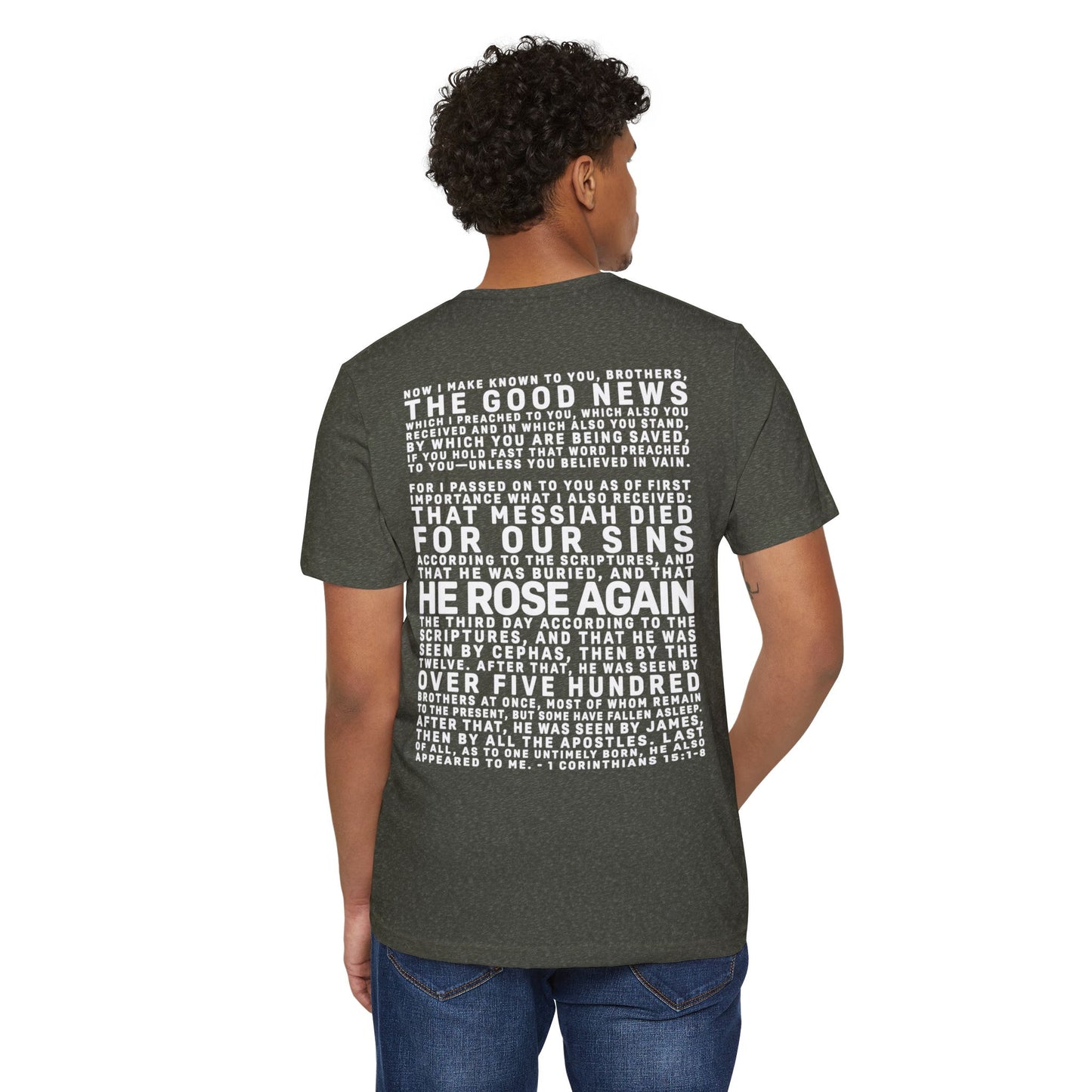 The Gospel - Adult Unisex Premium Organic Tee - Back Text, Light-Lettered Edition - (7 Colors)