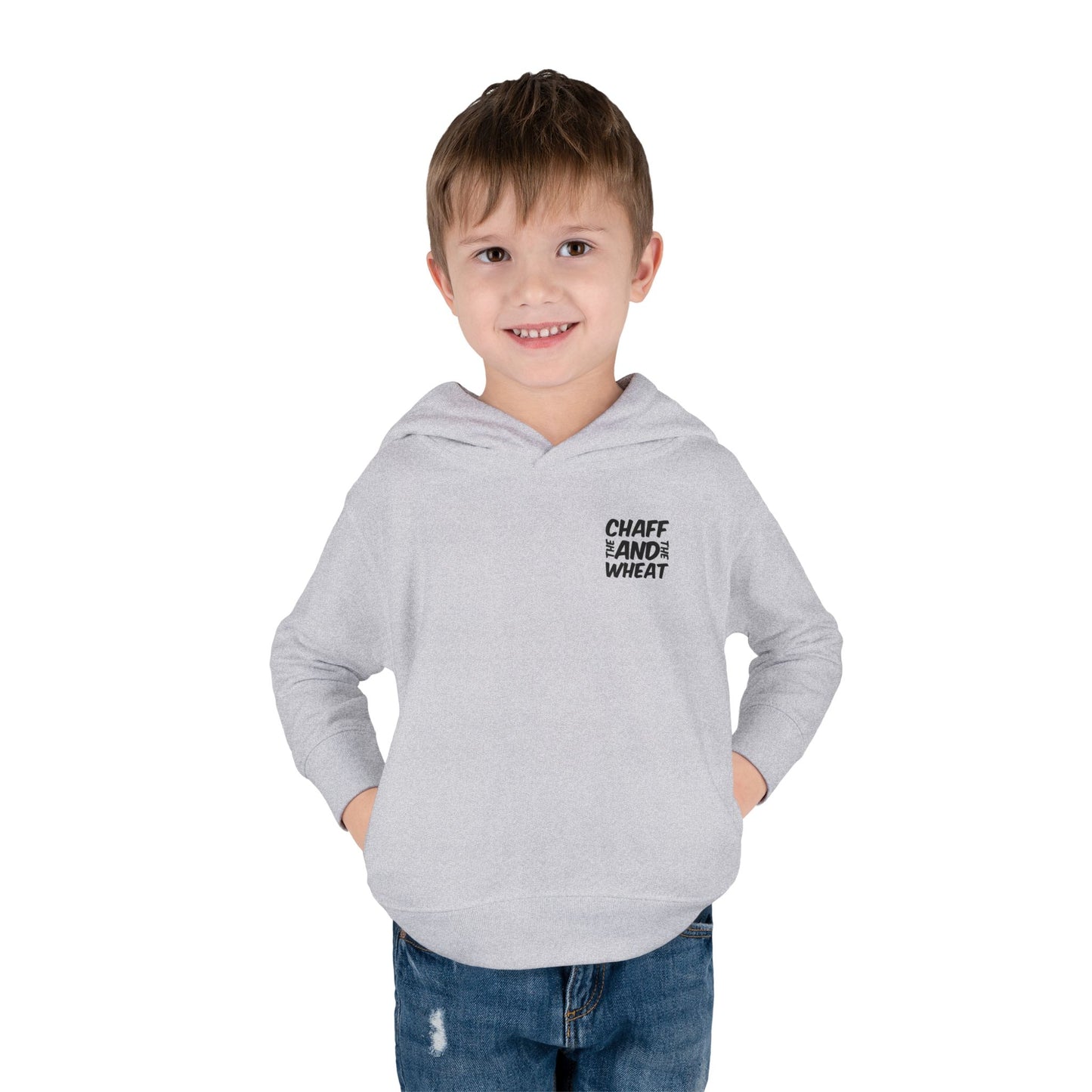 'I declare to you the gospel' - Back Text, Dark Lettered Edition - (7 Color Options) - Toddler Pullover Fleece Hoodie