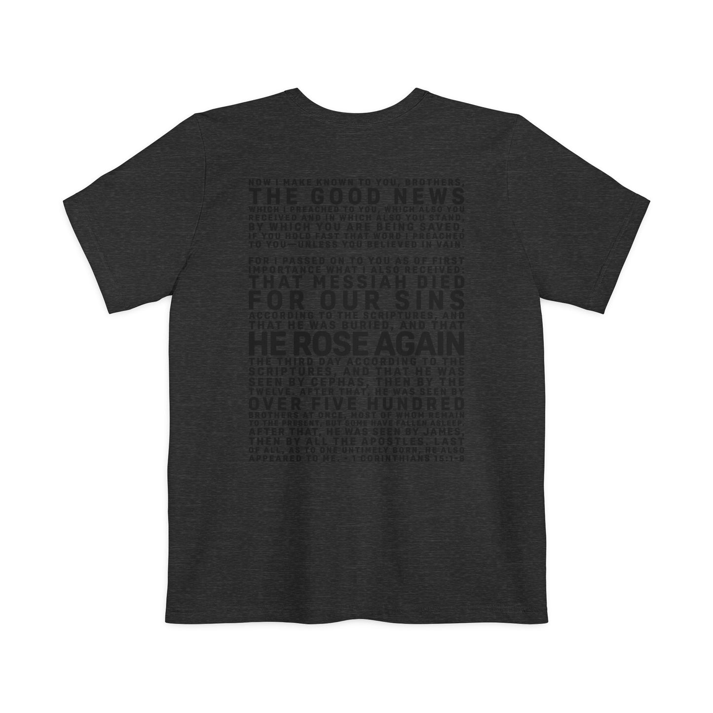 The Gospel - Adult Unisex Pocket Tee - Back Text, Dark-Lettered Edition - (4 Colors)