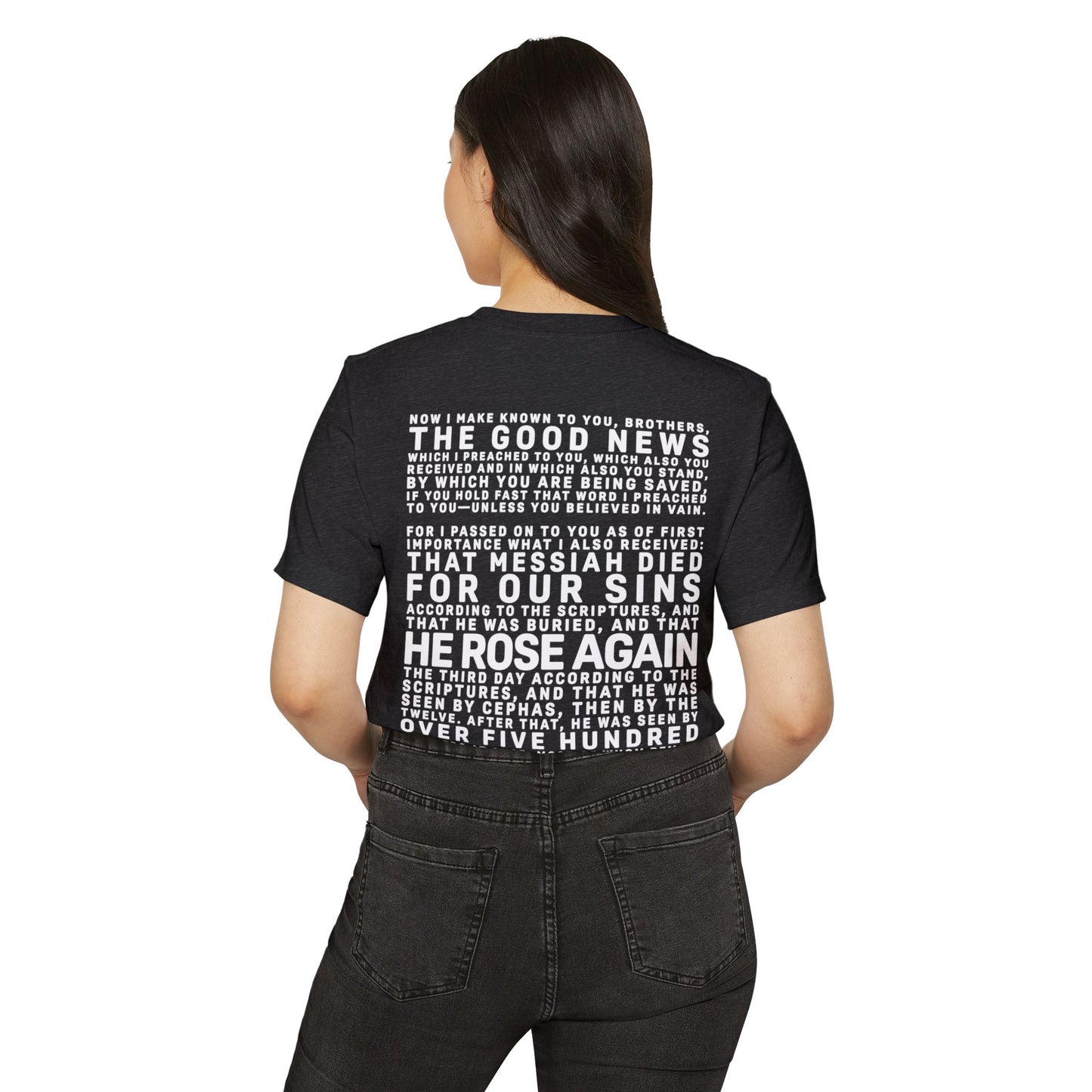 The Gospel - Adult Unisex Premium Organic Tee - Back Text, Light-Lettered Edition - (7 Colors)