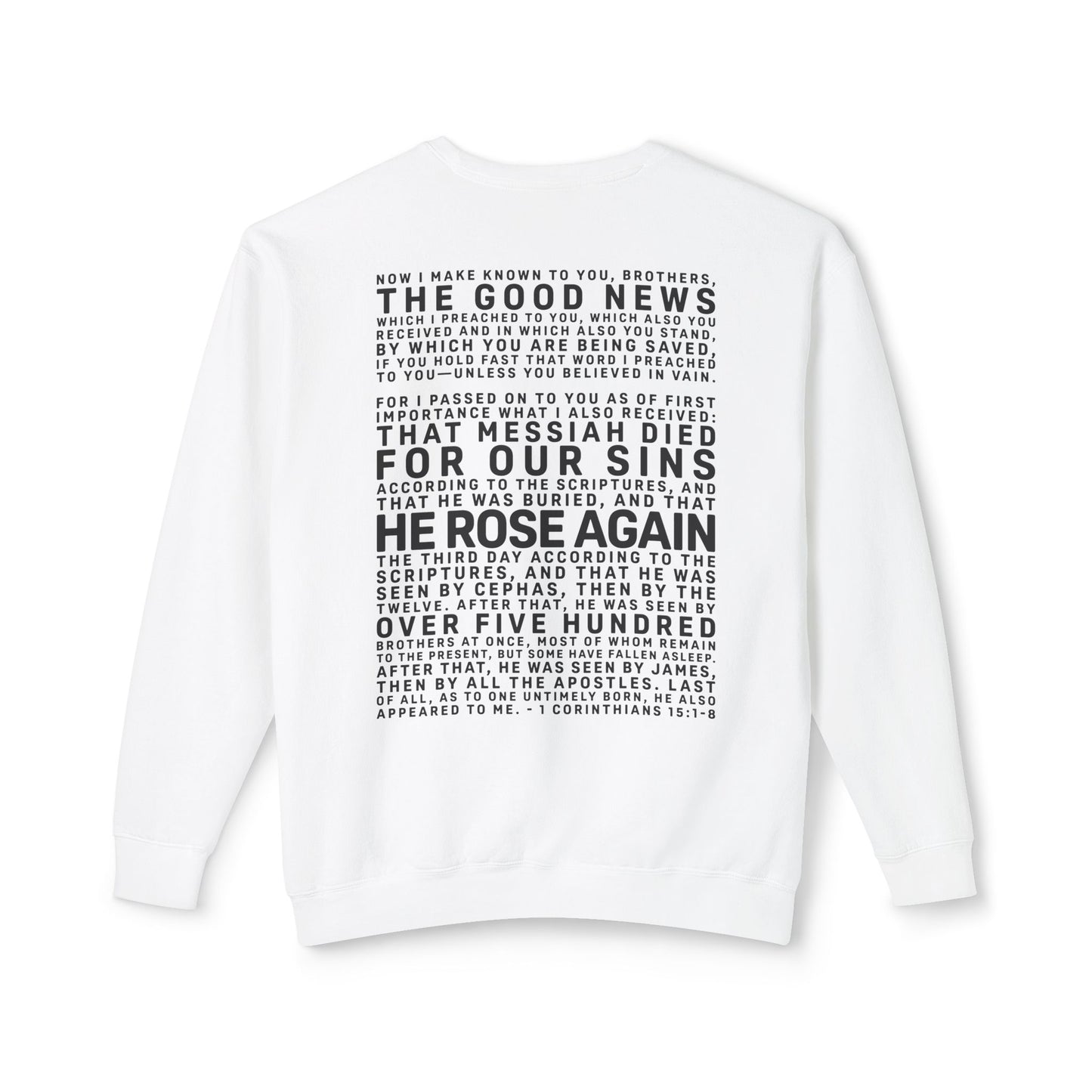 The Gospel - Adult Unisex Crewneck Sweatshirt - Back Text, Dark Lettered Edition - (12 Colors)