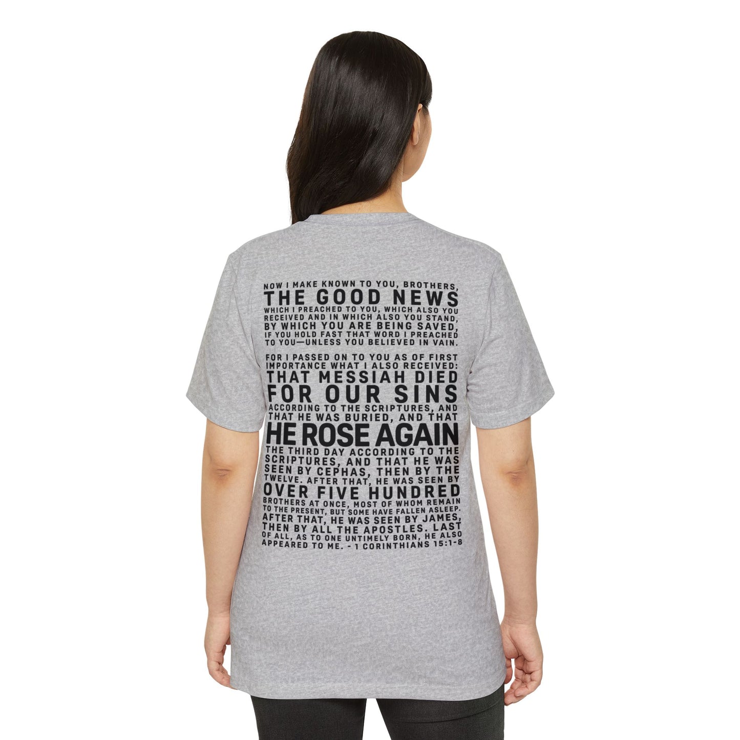 The Gospel - Adult Unisex Premium Organic Tee - Back Text, Dark-Lettered Edition - (7 Colors)