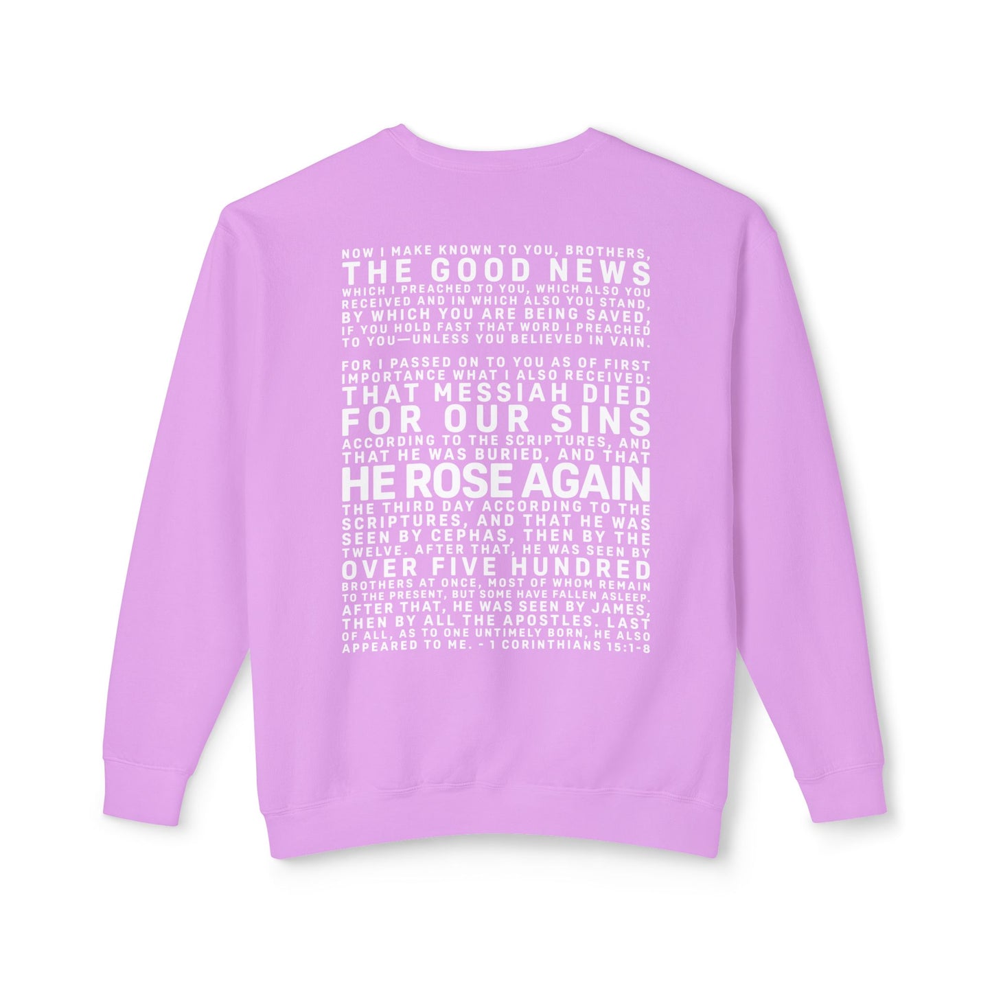 The Gospel - Adult Unisex Crewneck Sweatshirt - Back Text, Light Lettered Edition - (11 Colors)