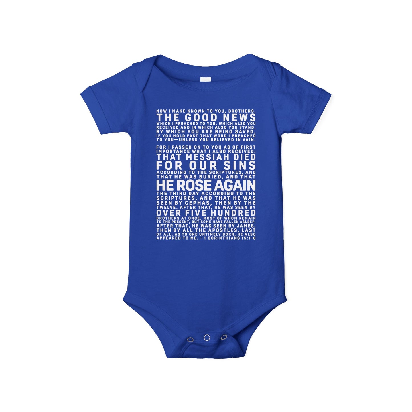 The Gospel - Infant (3M-24M) One Piece - Front Text, Light Lettered Edition - (10 Colors)