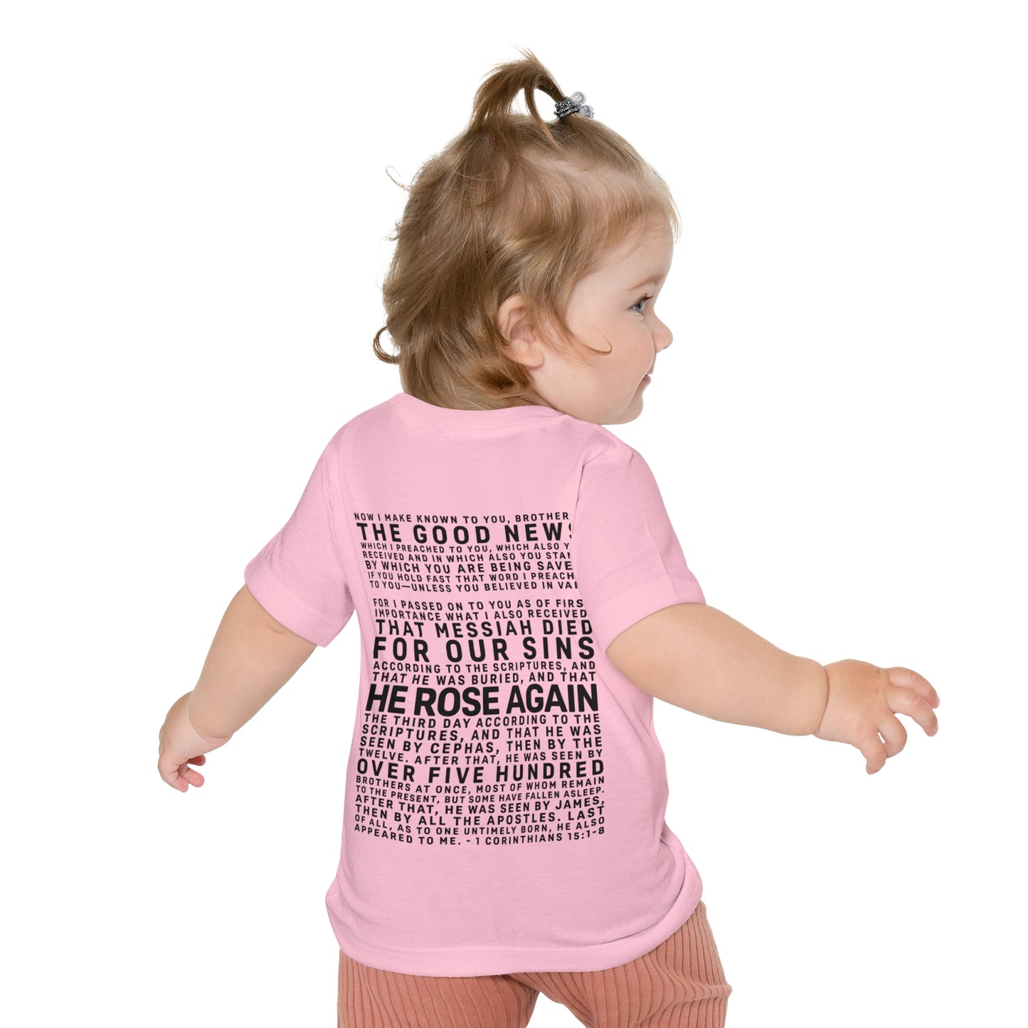 The Gospel - Infant (3M-24M) Short Sleeve Tee - Back Text, Dark-Lettered Edition - (6 Colors)