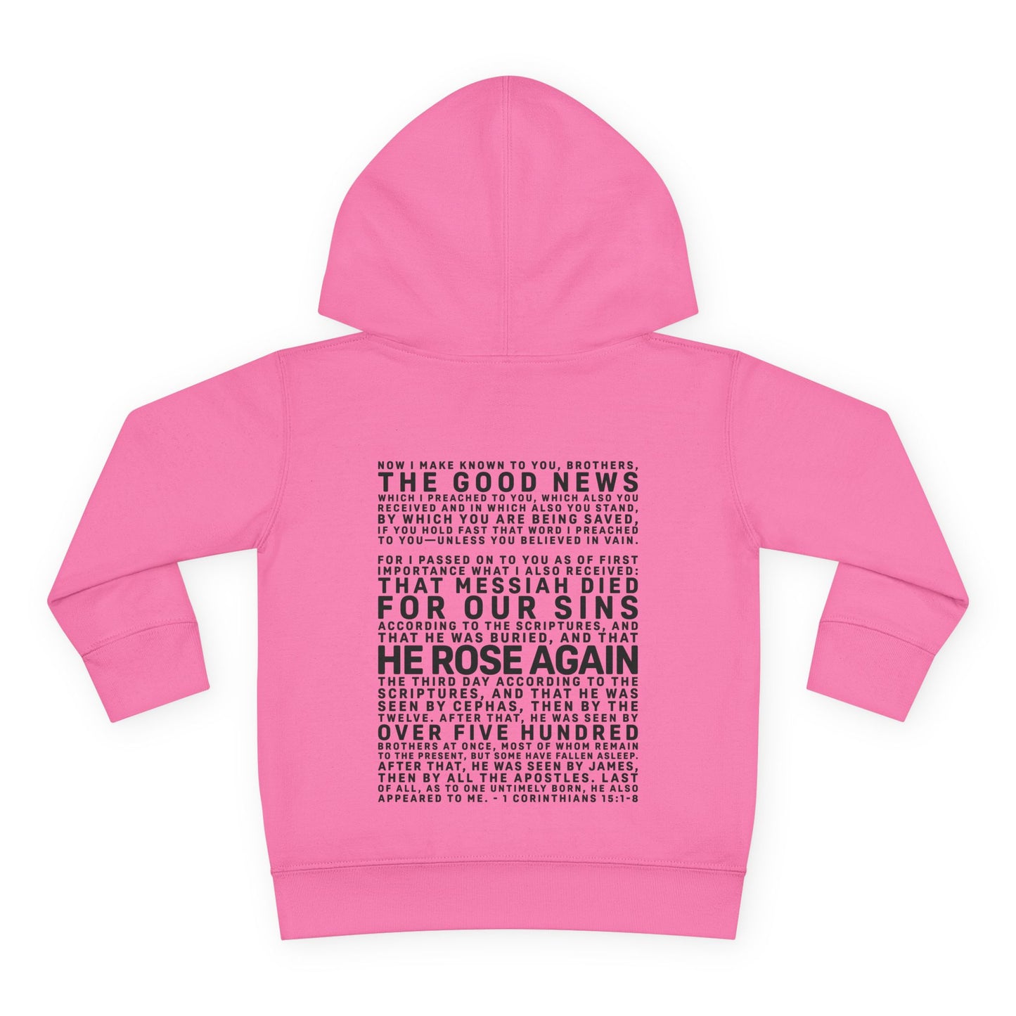 The Gospel - Toddler Pullover Hoodie - Back Text, Dark Lettered Edition - (13 Colors)
