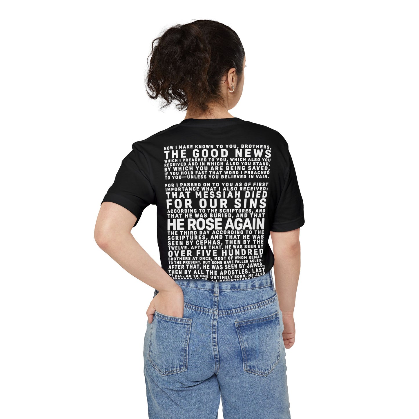 The Gospel - Adult Unisex Pocket Tee - Back Text, Light-Lettered Edition - (5 Colors)
