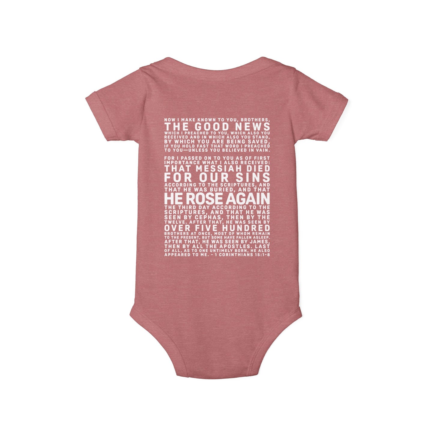 The Gospel - Infant (3M-24M) One Piece - Back Text, Light Lettered Edition - (10 Colors)
