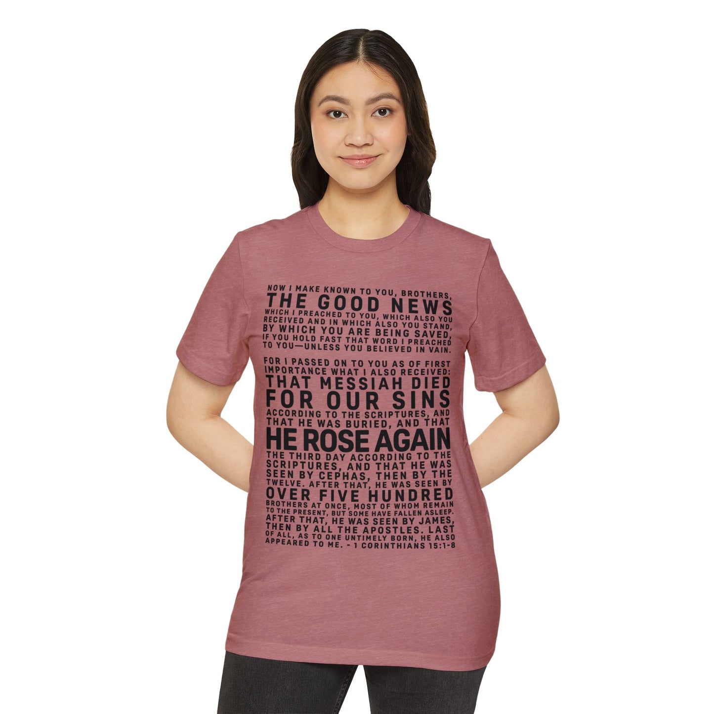 The Gospel - Adult Unisex Premium Organic Tee - Front Text, Dark-Lettered Edition - (7 Colors)