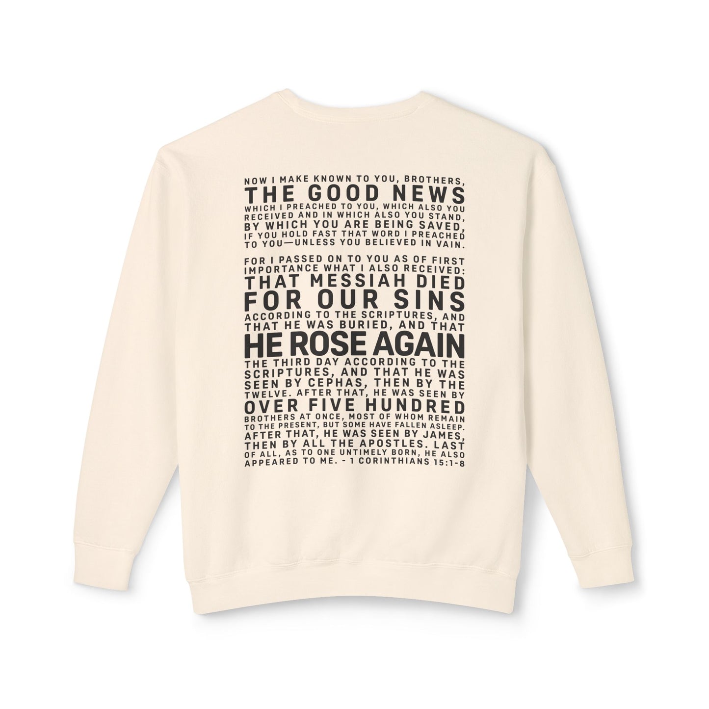 The Gospel - Adult Unisex Crewneck Sweatshirt - Back Text, Dark Lettered Edition - (12 Colors)