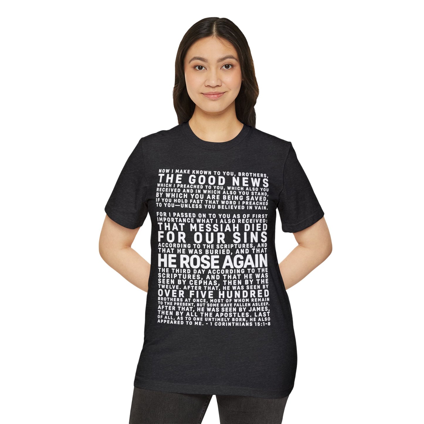 The Gospel - Adult Unisex Premium Organic Tee - Front Text, Light-Lettered Edition - (7 Colors)