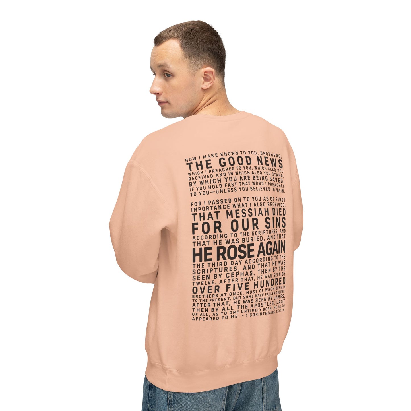The Gospel - Adult Unisex Crewneck Sweatshirt - Back Text, Dark Lettered Edition - (12 Colors)