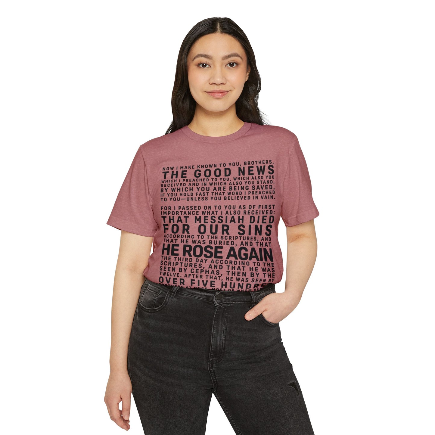 The Gospel - Adult Unisex Premium Organic Tee - Front Text, Dark-Lettered Edition - (7 Colors)
