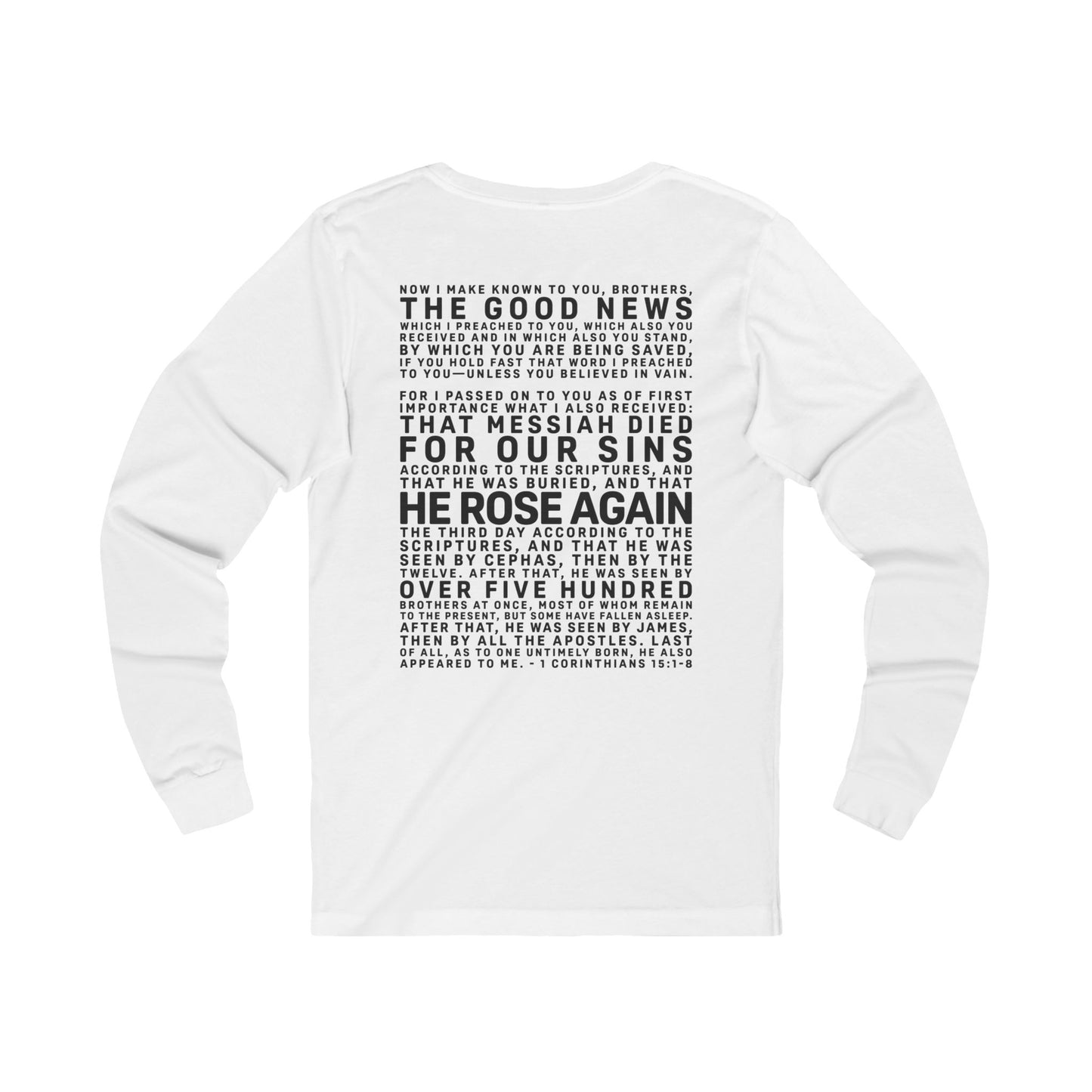 The Gospel - Adult Unisex Long Sleeve Tee - Back Text, Dark Lettered Edition - (8 Colors)