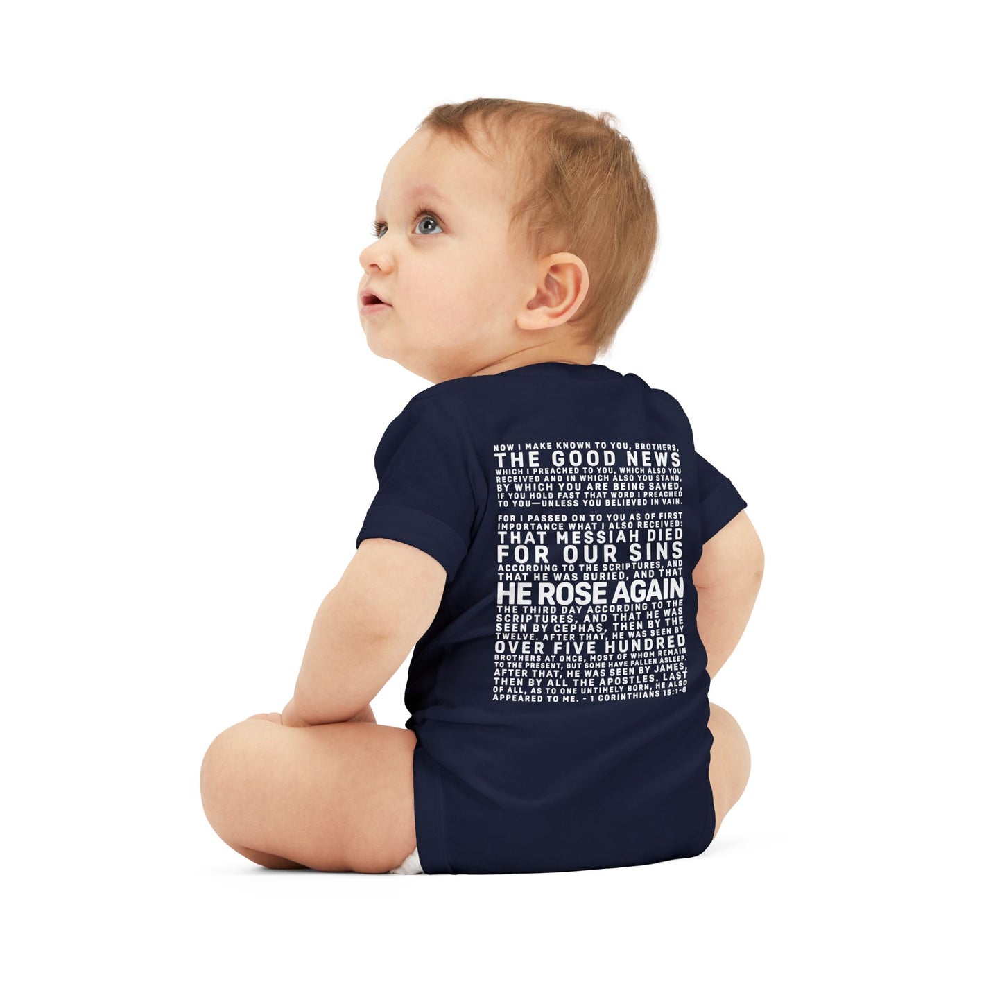 The Gospel - Infant (3M-24M) One Piece - Back Text, Light Lettered Edition - (10 Colors)