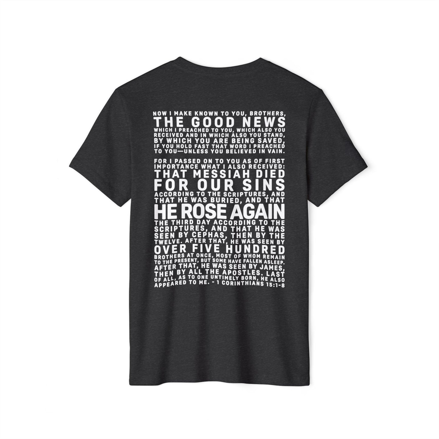 The Gospel - Adult Unisex Premium Organic Tee - Back Text, Light-Lettered Edition - (7 Colors)