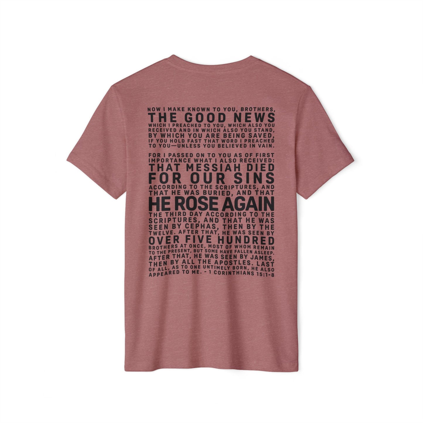 The Gospel - Adult Unisex Premium Organic Tee - Back Text, Dark-Lettered Edition - (7 Colors)