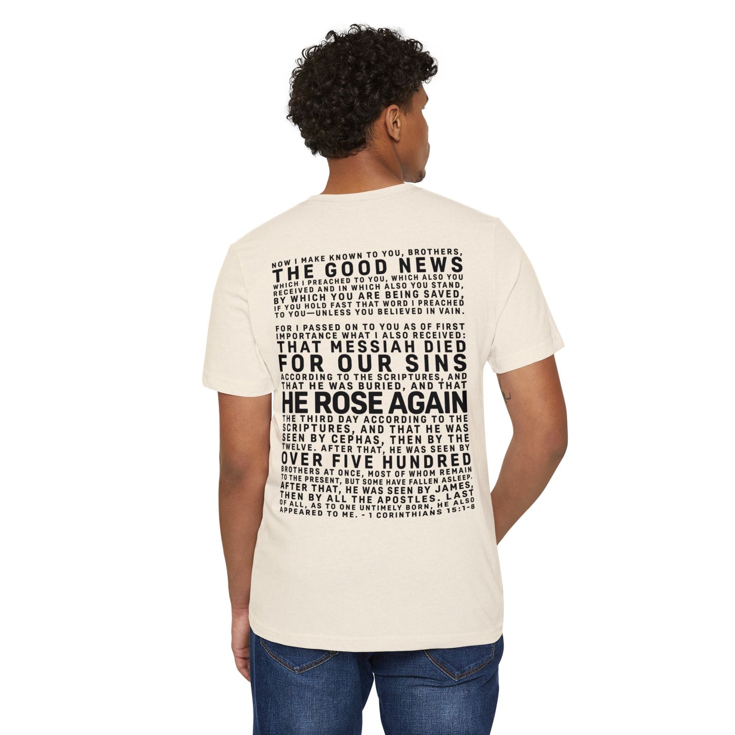 The Gospel - Adult Unisex Premium Organic Tee - Back Text, Dark-Lettered Edition - (7 Colors)