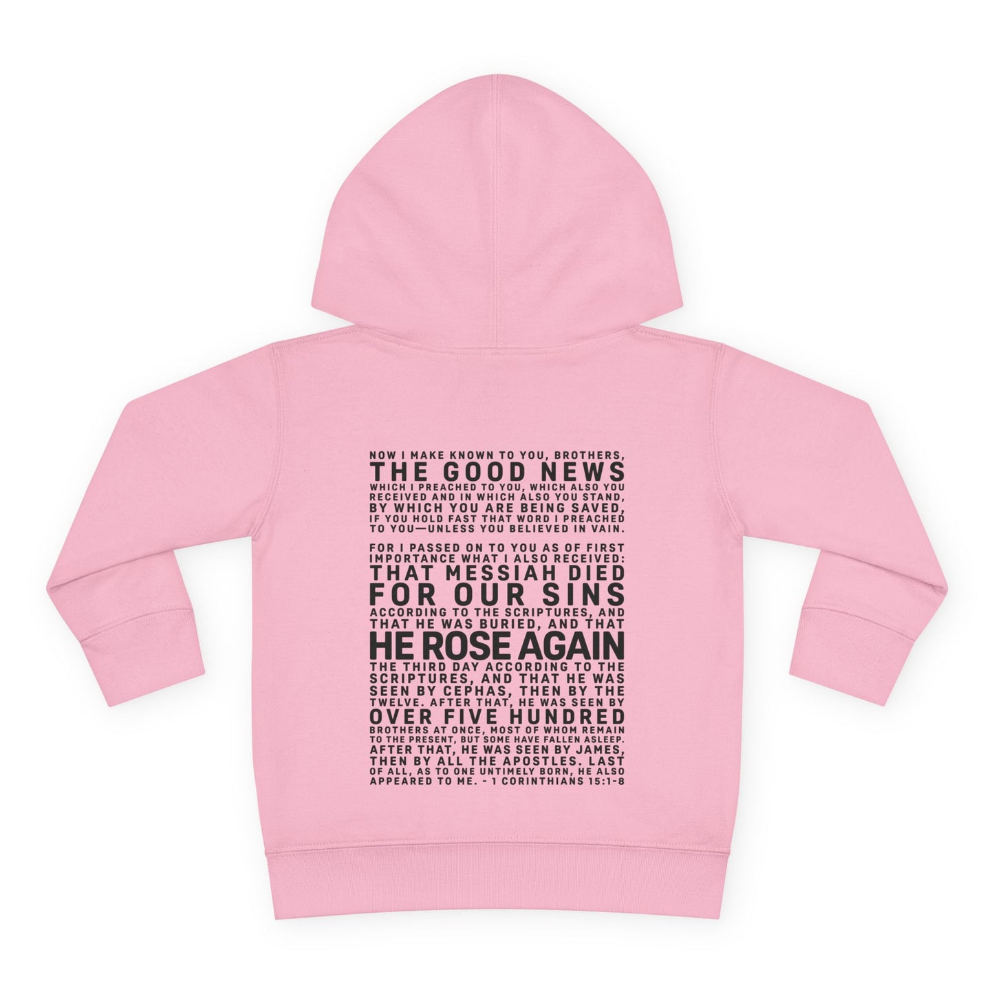 The Gospel - Toddler Pullover Hoodie - Back Text, Dark Lettered Edition - (13 Colors)