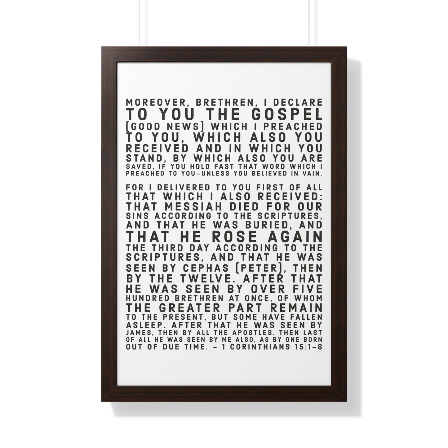 'I declare to you the gospel' - (4 Size and 3 Frame Color Options) - Framed Vertical Poster