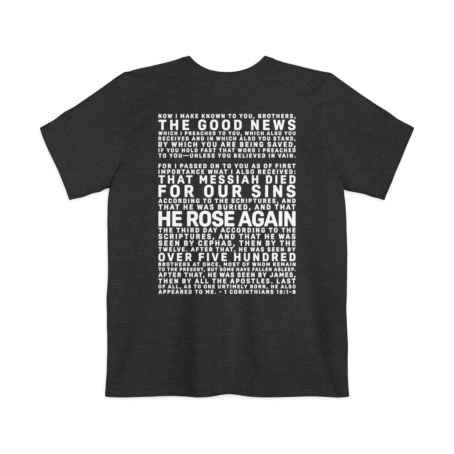 The Gospel - Adult Unisex Pocket Tee - Back Text, Light-Lettered Edition - (5 Colors)