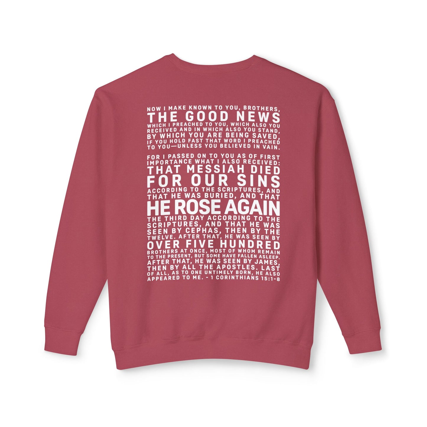 The Gospel - Adult Unisex Crewneck Sweatshirt - Back Text, Light Lettered Edition - (11 Colors)