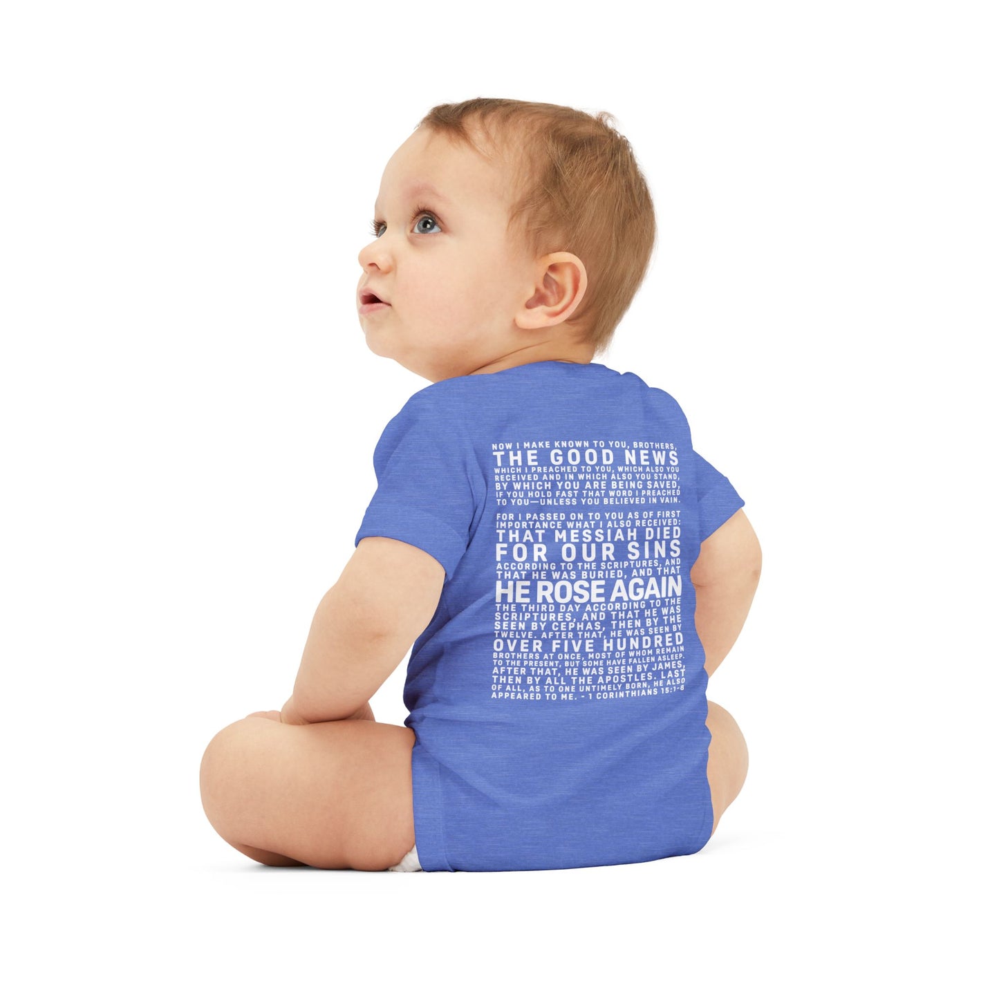 The Gospel - Infant (3M-24M) One Piece - Back Text, Light Lettered Edition - (10 Colors)
